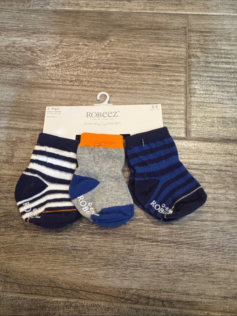 Robeez Navy, Gray & Orange Baby Sock Set